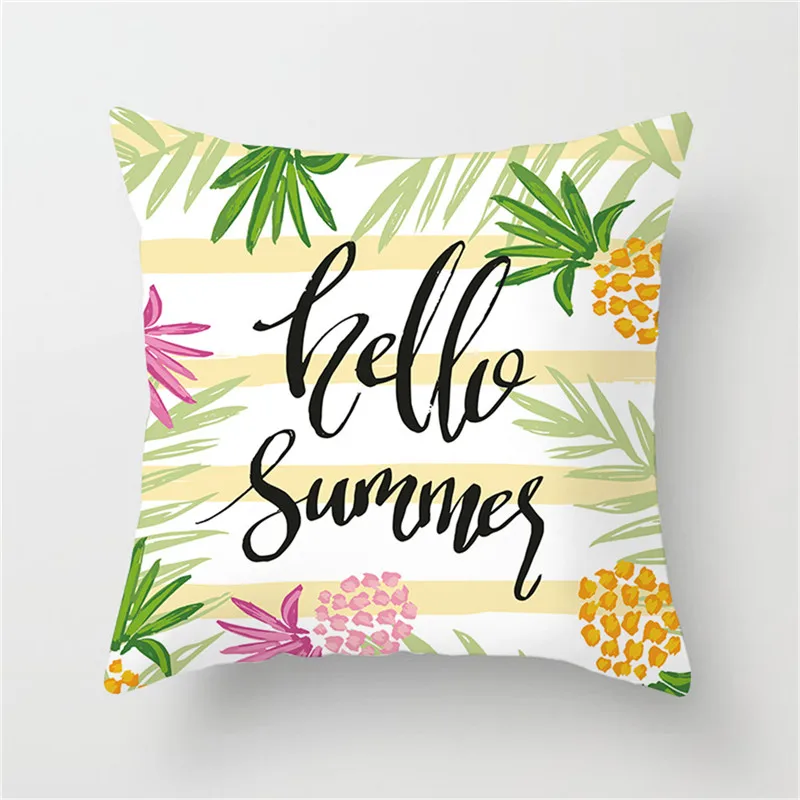 

Fuwatacchi Tropical Fruit Cushion Cover Pineapple Words Printed Pillow Cover For Home Sofa Decoration Pillowcases 45*45 cm