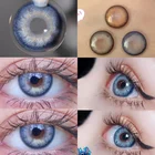 Серые коричневые натуральные контактные линзы, 1 пара цветных линз ed, Супер Натуральные Цветные линзы для глаз, ежегодные линзы для глаз, красота, полипиленты