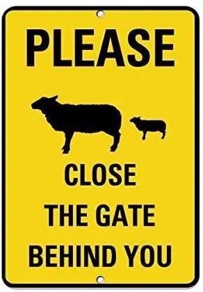 

Dark Branches Leiacikl22 Aluminum Metal Sign Please Close The Gate Behind You Sheep Dog Symbol Aluminum Metal Sign 8" X 12" inch