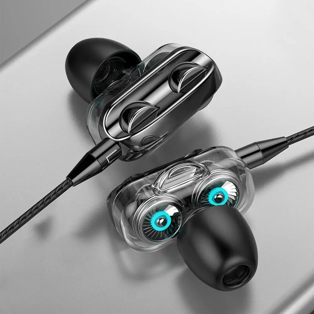 Спортивные наушники Dual Drivers 4 шт. тяжелые басы Hi Fi музыкальные универсальные