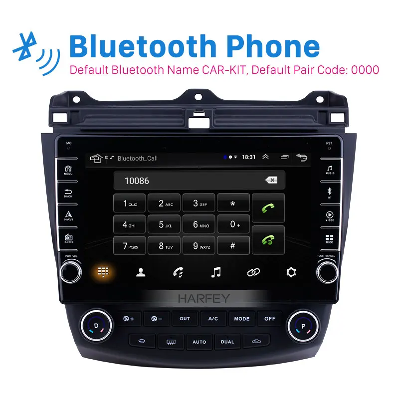 Автомагнитола Harfey с сенсорным HD экраном 9 1 дюйма Android 10 для Honda Accord 7 2003 2007 GPS Bluetooth