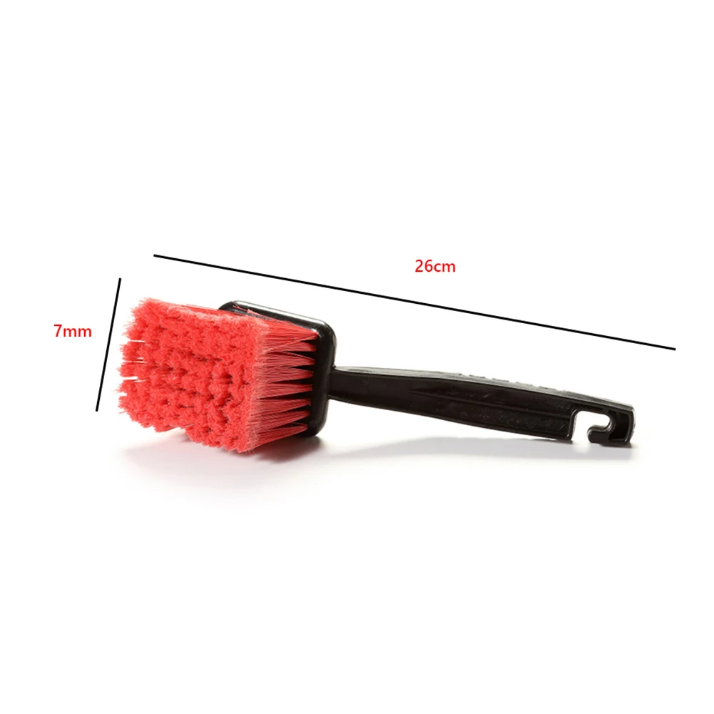 

Car Wheel Brush Tire Cleaner Red Bristles Black Handle Auto Detailing Motorcycle Cleaning Washing Tools Automobiel Accessories