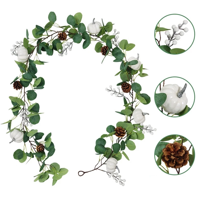 

Искусственная сосновая конусная лоза из ротанга, подвесная гирлянда с листвой, сосновые конусы, подвеска для домашнего декора