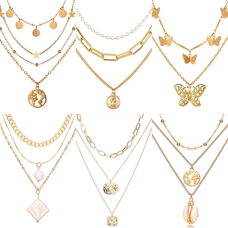 Женское винтажное многослойное ожерелье IF ME в стиле бохо длинное колье чокер с