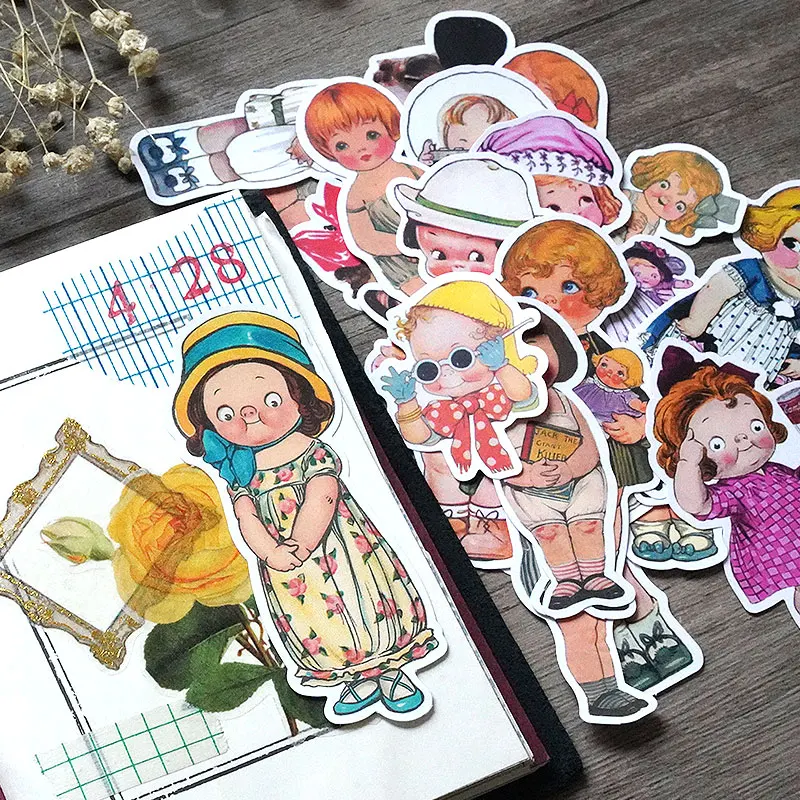 

19PCS doll sticker Crafts And Scrapbooking Stickers Book Student Label Decorative Sticker Kids Toys