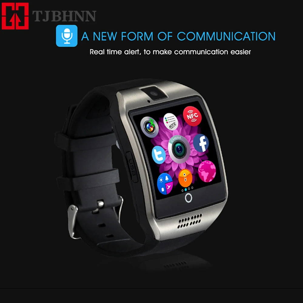 Q18 Bluetooth Smart Watch Fitness Tracker Touch Screen Support APP Download TF Sim Card Camera Dial /Call For Android Phone |
