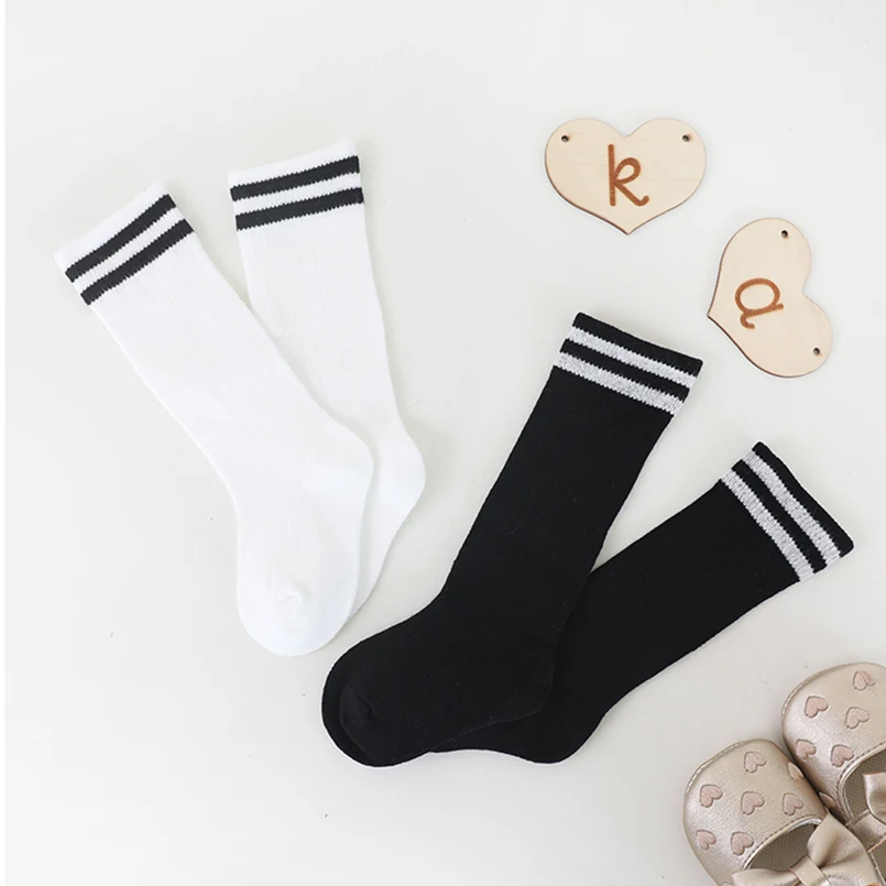 Kaus kaki bayi/гольфы для детей от 0 до 4 лет осенние черно-белые полосатые носки