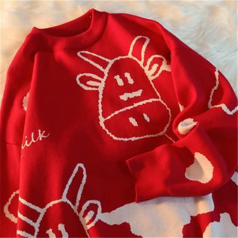 

Christmas costumes Retro Sweater Women Loose Lazy Winter Thicken Soft Comfortable Ladies Hristmas Pullover TT1108
