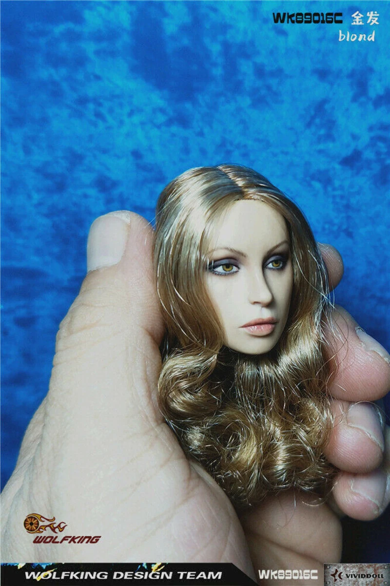 

In Stock WOLFKING 1:6 Female Pirate Blond Hair Head Sculpt Carved WK89016C For 12" Figure