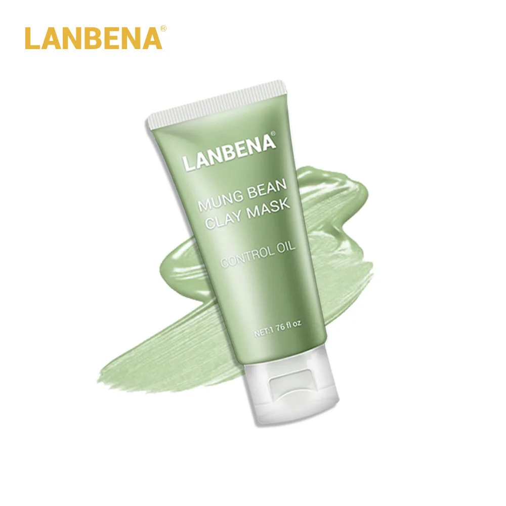 LANBENA Mung Bean глина маска для лица + бамбуковый уголь черника Роза Глубокая очистка