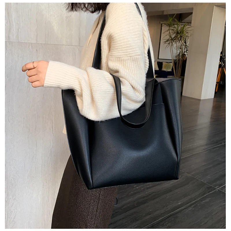 

2021 New Hot Koop Women High Capacity Shoulder Bags Hoge Kwaliteit Pu Lederen Shoulder Top Handle Bags Dames Fashion Bag