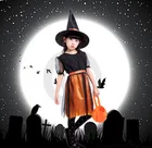 Детский костюм ведьмы на Хэллоуин для девочек, наряд для подростков и маленьких девочек, платье ведьмы, комплект одежды, колготки, шляпа, сумка с тыквой