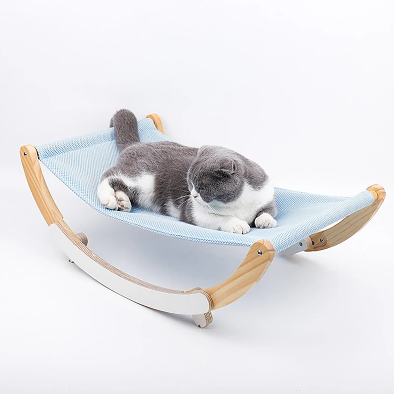 

Cat Hammock Pet Cradle Gray Wood Soft Breathable Cloth Cat Bed Attractive Sturdy Perch Dog Mats Pet Shaker Bed For God Supplies