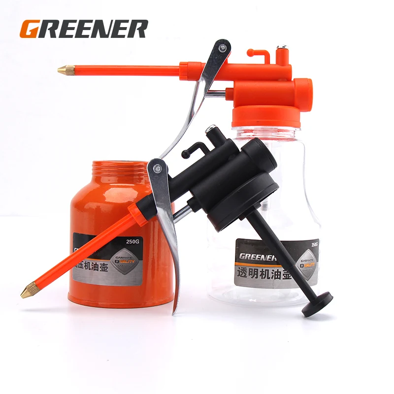 

250/300/350ml/500ml PVC Metal Oil Can Plastic Hose Refueling Pot High Pressure Oiler Oil Grease Gun Oil Pump Auto Accessories