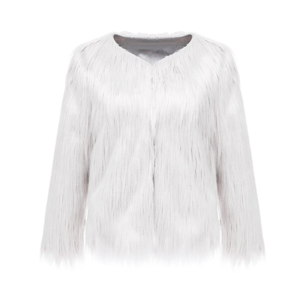 Модная дамская зимняя Для женщин верхняя одежда из искусственного меха Верхняя