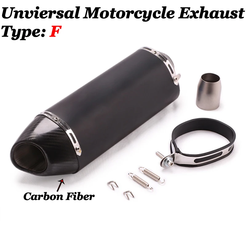 

Motorcycle Carbon Fiber Exhaust Pipe Escape With DB Killer For NC750X CBR300 Ninja 400 Z900 GSX750R K6 R6 Modified Moto Muffler