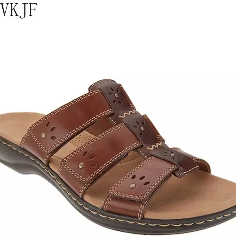 

New Summer Fashion Ladies Slippers Women Sandals 2021 Peep Toe Hook Loop Wedge Flower Shoes Outdoor Casual Comfy Female Footwear