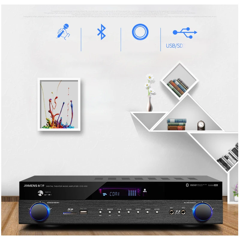 KYYSLB 450 Вт 750 Вт 220 В H-8002 4,0 Bluetooth усилитель HDMI потеря домашнего кинотеатра 5,1 канальный цифровой усилитель Kara OK волокно коаксиальный