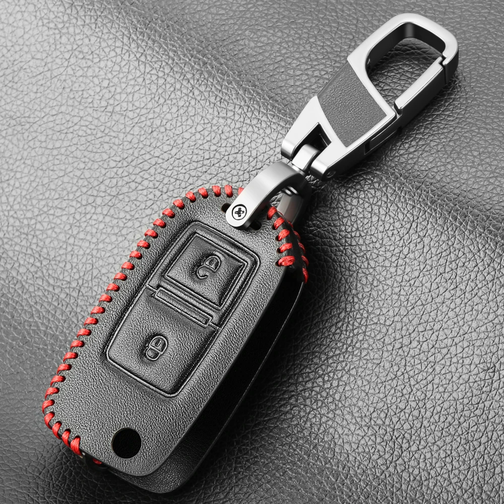 Кожаный чехол с двумя кнопками для Vw Volkswagen Golf Bora Jetta Seat Altea Alhambra Ibiza Polo T5 Passat