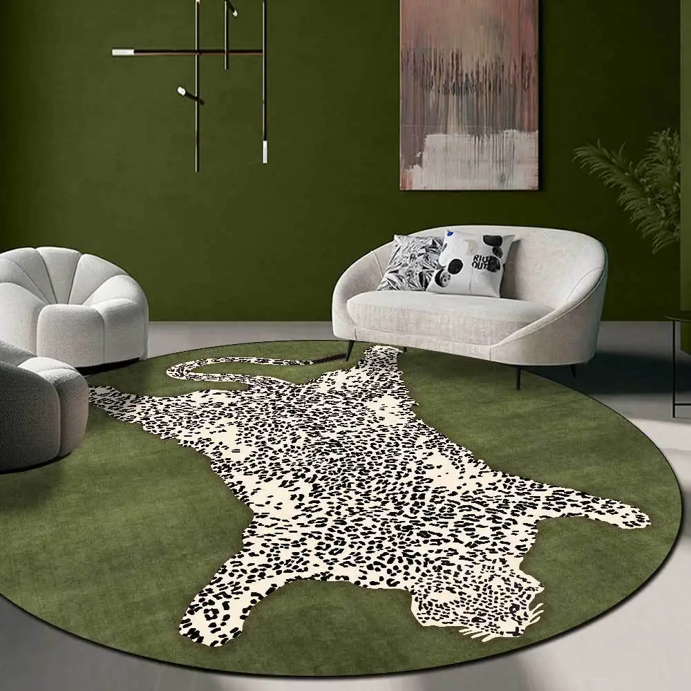 

Cartoon Animals Series Round Carpet Child Play Area Rugs Cute Tiger Skin 3D Print Carpets for Kids Room Game Rug Home Floor Mats