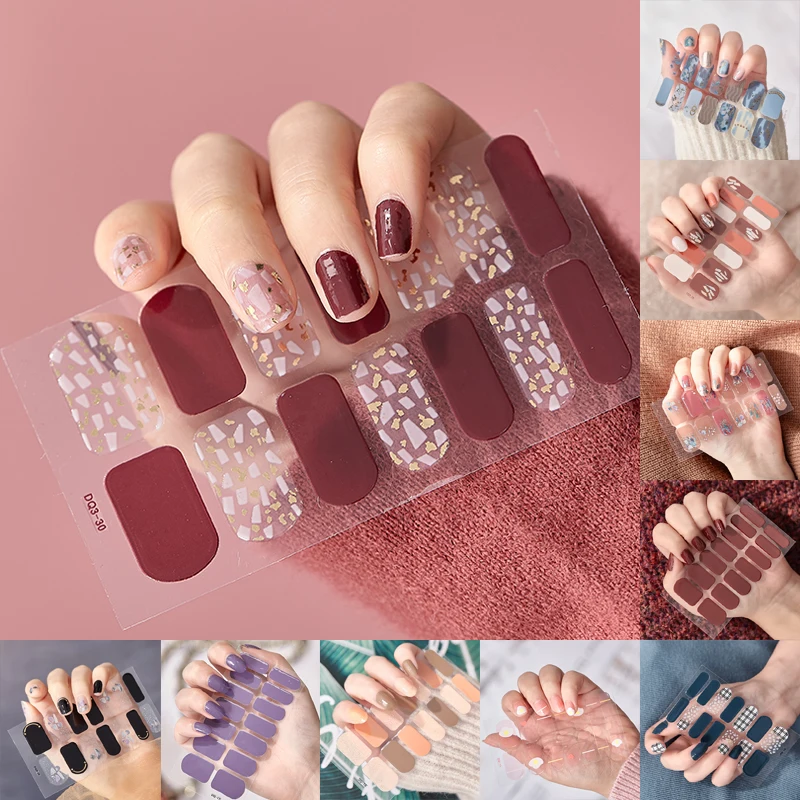 14tips Блестящий лак для ногтей Наклейка из фольги Цвет блеск наносимое