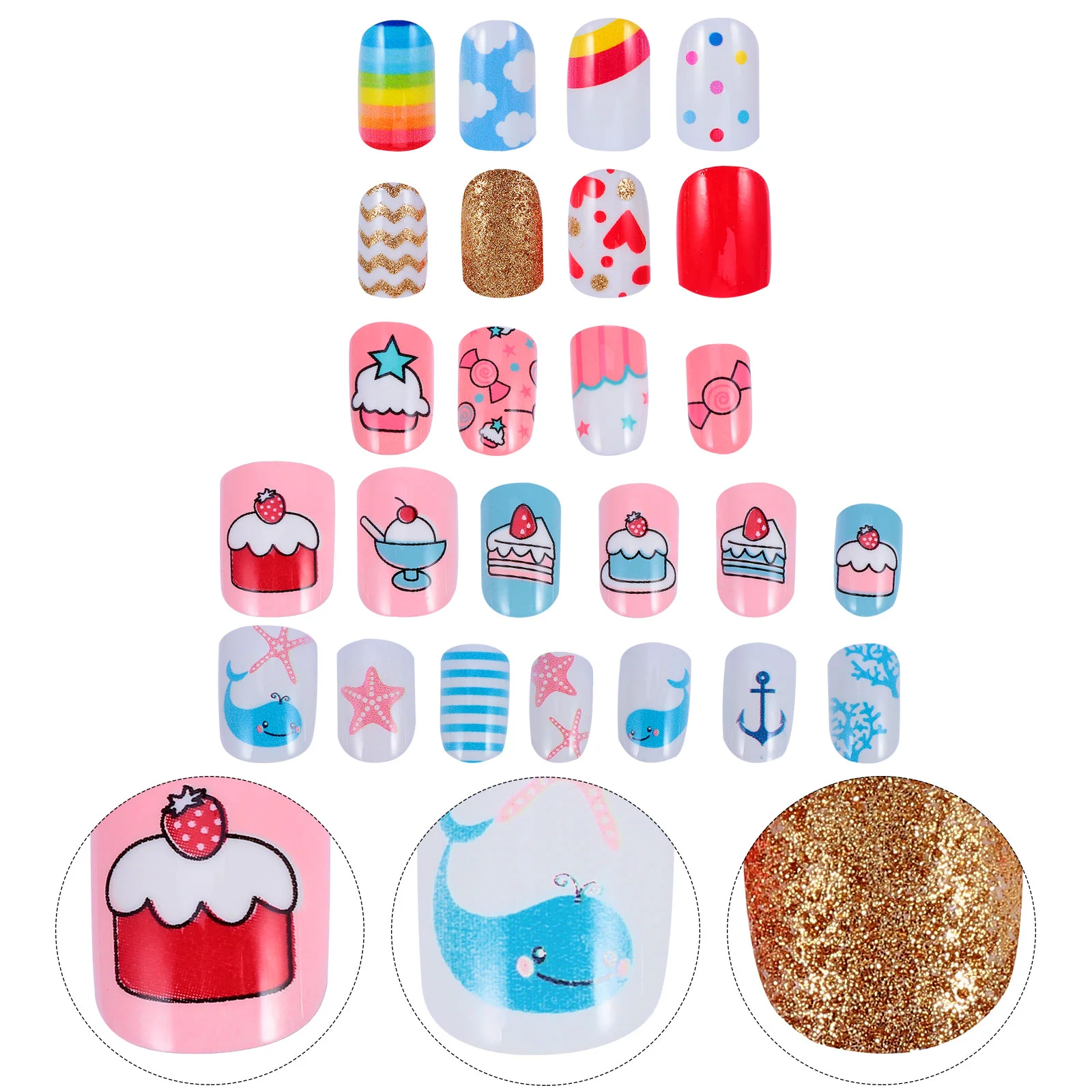 

5 упаковок/120 шт., накладные искусственные ногти