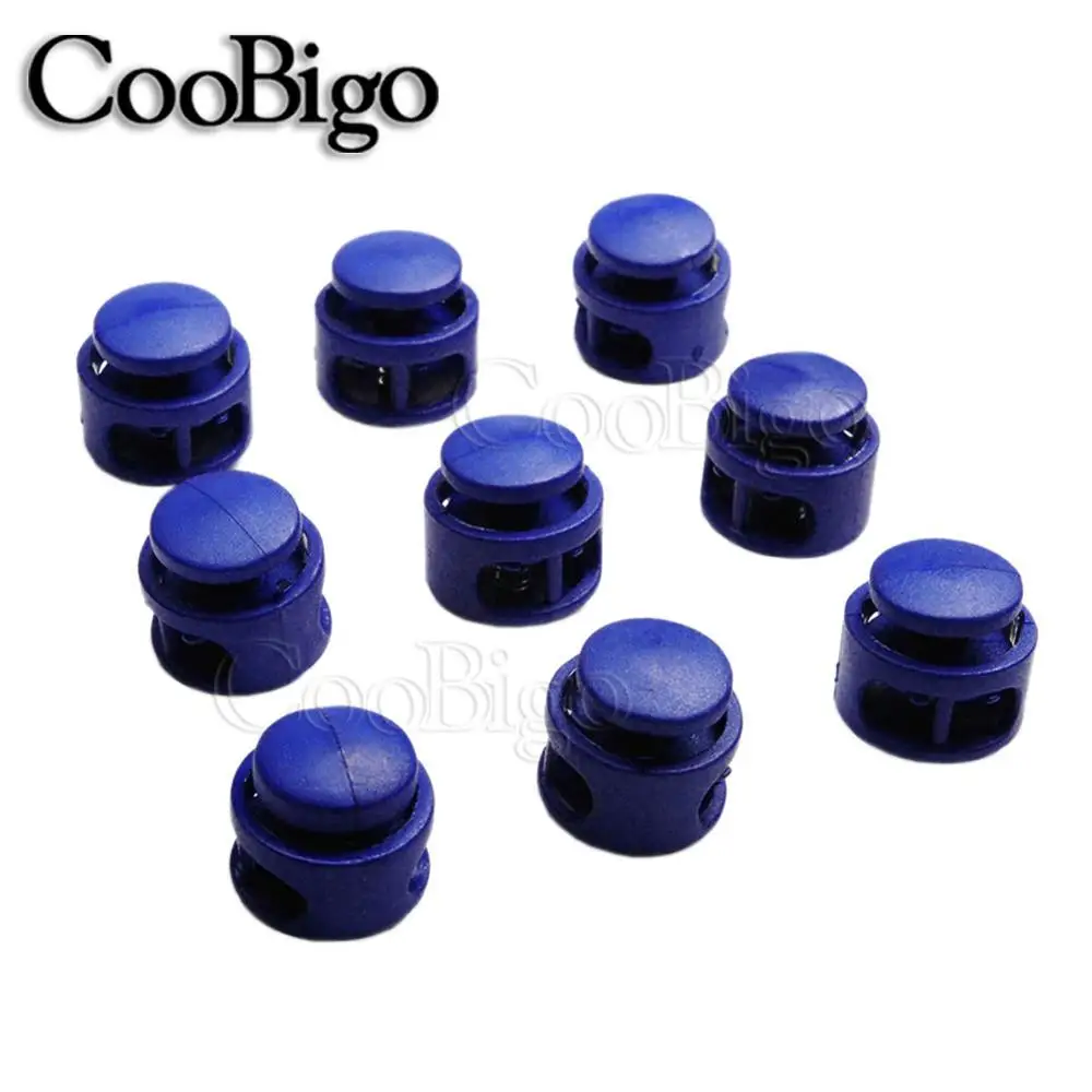 Blue 20 шт. 16,5 мм* 16,5 мм многоцветные зажимы для шнура Паракорда с 2 отверстиями фиксаторы для шнурков аксессуары для шнурков - Цвет: Blue