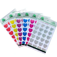 600pcs wholesale 23mm laser multicolor blank love heart accessories decoration for student silver teacher praise label award toy