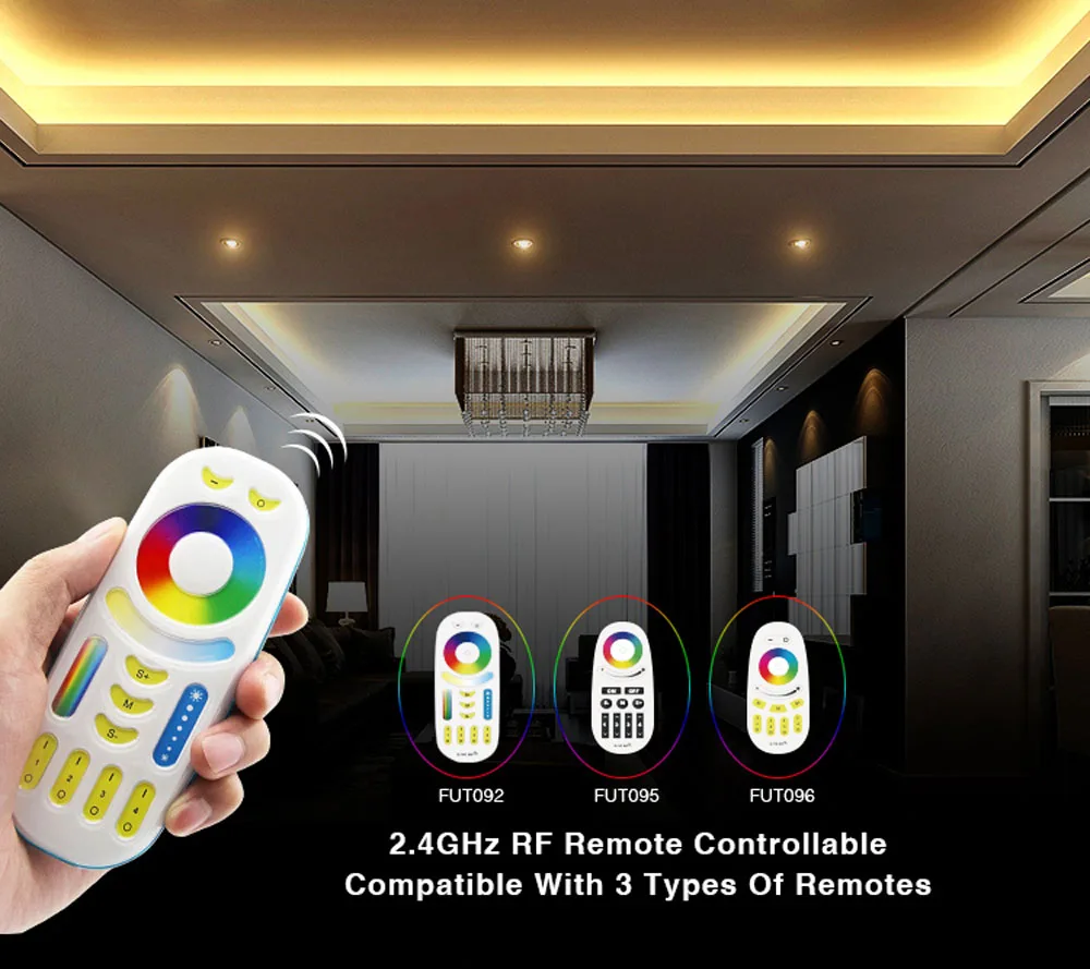 MIlight FUT038 2.4GHz 4-Zone RGBW LED Strip Controller 6A/Channel 12~24V Wireless Total output Max.10A | Лампы и освещение