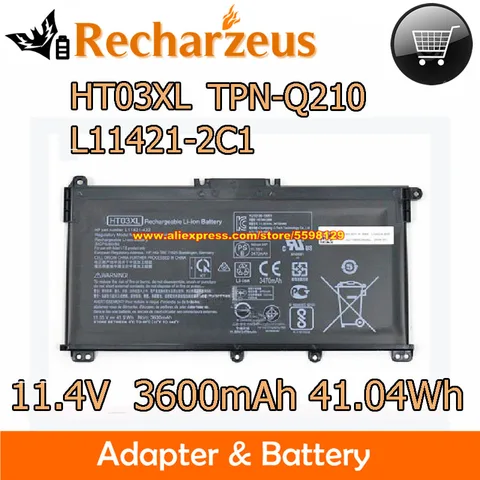 Подлинный 11,4 V 3600mAh 3cell HT03XL HSTNN-UB7J TPN-Q210 Аккумулятор для HP 14-CE0026TU 14-CK0018LA 14S-CR0007TX 15-CS0020TX 15-DB1228