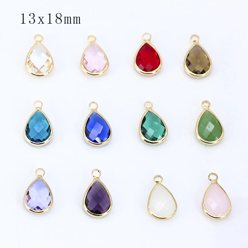 12pc/lot Waterdrop Charms Quartz Crystal Glass Charm Pendant for Necklace Bracelet Earrings Connector DIY Jewelry Making Finding | Дом и сад
