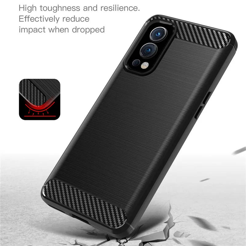 For OnePlus Nord 2 5G Case OnePlus Nord 2 CE N200 N100 N10 5G Cover Shockproof TPU Carbon Fiber Phone Case For OnePlus Nord 2 5G