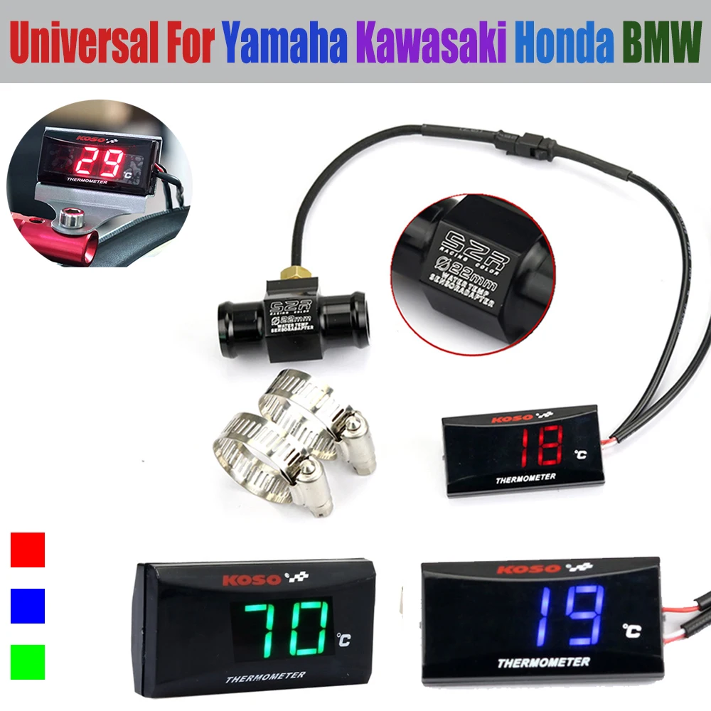 Motorcycle KOSO Water Temperature Mini Meter For XMAX250 XMAX 300 NMAX CB 400 PCX CB500X Sensor Water Temp Adapter Thermometer