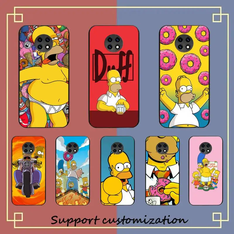 

Cartoon Homer S-Simpson Phone Case For Xiaomi Redmi Note8A 7 5 Note8pro 8T 9Pro TPU Coque for note6pro Funda Capa