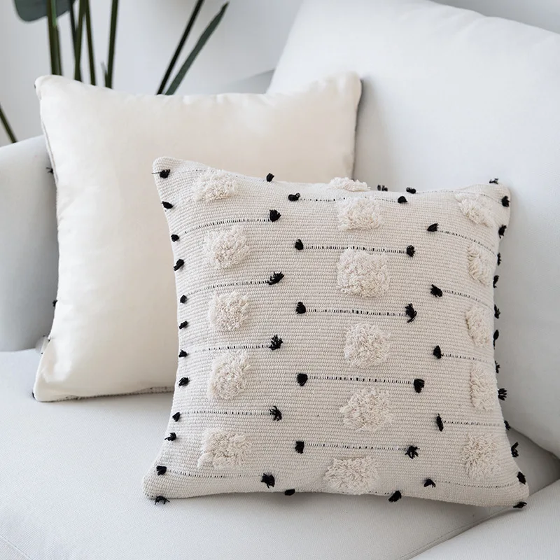 Cojines decorativos para диван Morocco геометрический черно-белый tufted наволочка Рождественская наволочка для подушки декор гостиной