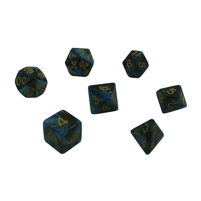 7 шт./компл. Polyhedral TRPG игры DND для блестящих разносторонних костей настольных игр |