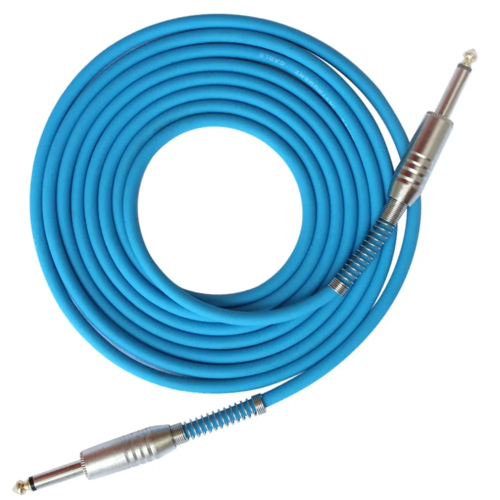 FLGW-24 Mono Jack Guitar Cable Audio Male to Wire Cord Rubber Copper 6.35mm Straight Plug For Electric Instruments | Спорт и