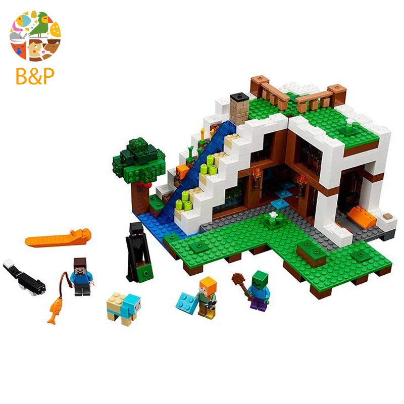 21134 747 шт. серия &quotМои миры&quot модель дома с водопадом набор кирпичей игрушки для