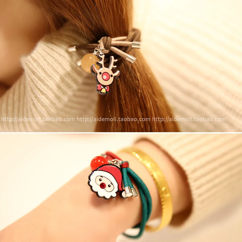 Рождественская резинка аксессуары для волос украшения в виде лося |