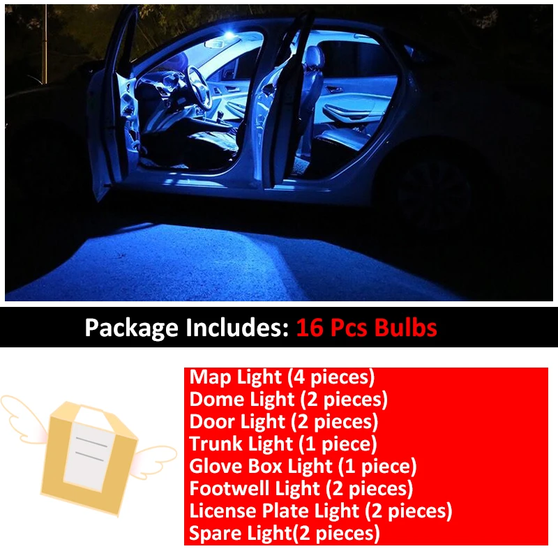 16 шт. автомобилей Белый внутренний светодиодный светильник лампы посылка