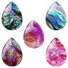 JWEIJIAO 5 шт.лот красочный Натуральный Drusy стеклянный кабошон ручной работы в форме капли очаровательные женские ювелирные аксессуары Сделай Сам DR169