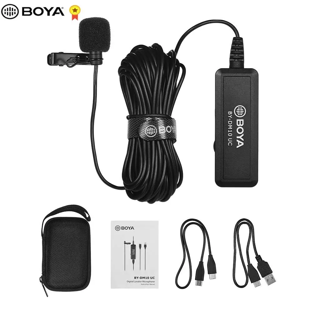 

BOYA BY-DM10 UC USB Lavalier Lapel Microphone Mic Clip-on Omni-directional for Type-C Smartphone Tablet and USB Laptop Computer