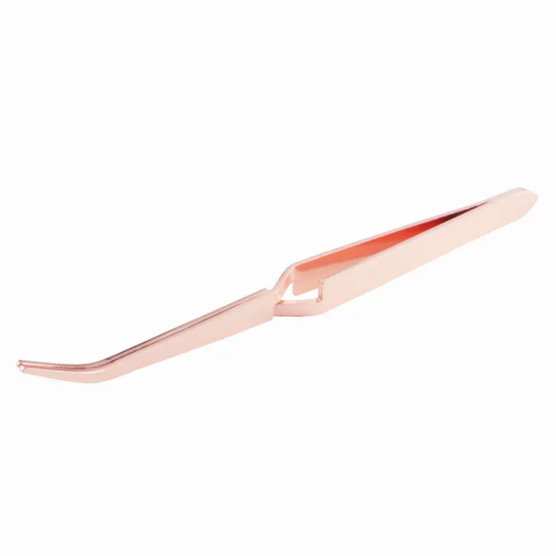 Rose gold 1pc Маникюрный Инструмент для придания формы Пинцет из нержавеющей стали многофункциональный зажим для маникюра Кончиков Ногтей Инструмент УФ-гель акриловый C кривой щипцы для сбора Стразы - Цвет: Rose gold 1pc