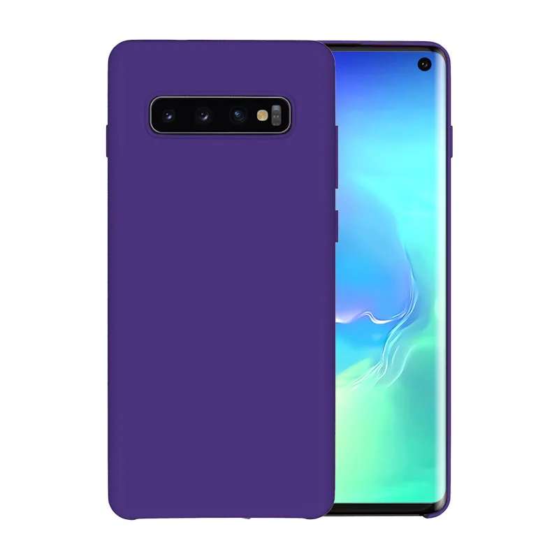 Фиолетовый Чехол для samsung Galaxy S10 5G для samsung S8 S9 S10 Note 10 Plus 5G Note 8 9 10 S10 мягкий жидкий силиконовый чехол для телефона - Цвет: Фиолетовый