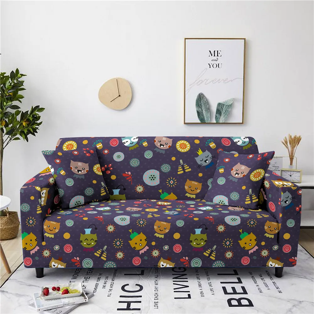 

Cartoon Animal Stretch Elastic Sofa Cover Cotton Sofa Towel Slip-Resistant Couch Sofa Covers for Living Room L-Style Sofa Case