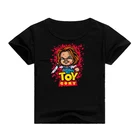 Детская футболка для мальчиков и девочек; Забавные футболки для малышей с изображением героев мультфильма Чаки каваи; Повседневные топы для маленьких девочек в стиле Харадзюку