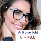 Модные Готовые Очки для чтения Женские квадратные оптические очки с защитой от сисветильник прозрачные линзы для дальнозоркости очки по рецепту