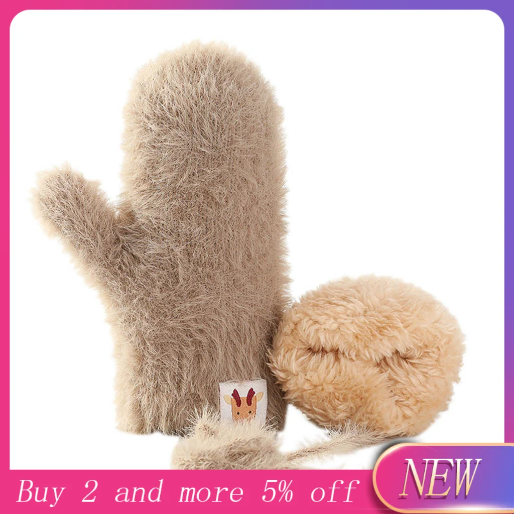 2020 autumn Winter new Cartoon Full Finger Warm Thicken Mittens Skiing Gloves Windbreak cashmere gloves kids #N11 | Аксессуары для