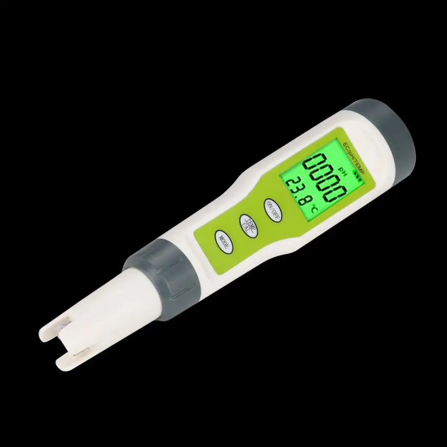 Тестер качества воды в рыбацком аквариуме 3 1 PH/EC/Temp с дисплеем черного