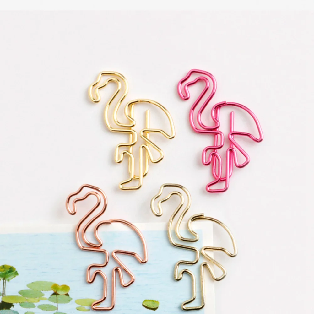 

30PCS Office Stationery Practical Creative Metal Shape Paper Document Clip Mixed Color